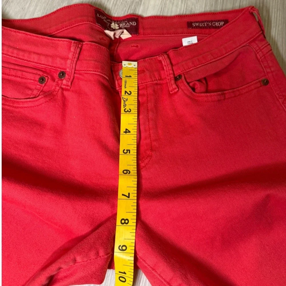 Lucky Brand Sweet N Crop Red Straight Leg Cropped Jeans Womens Size 8 29 7WC1010